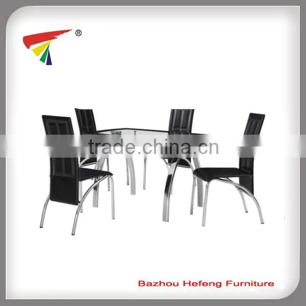 Elegant glass table furniture dining set
