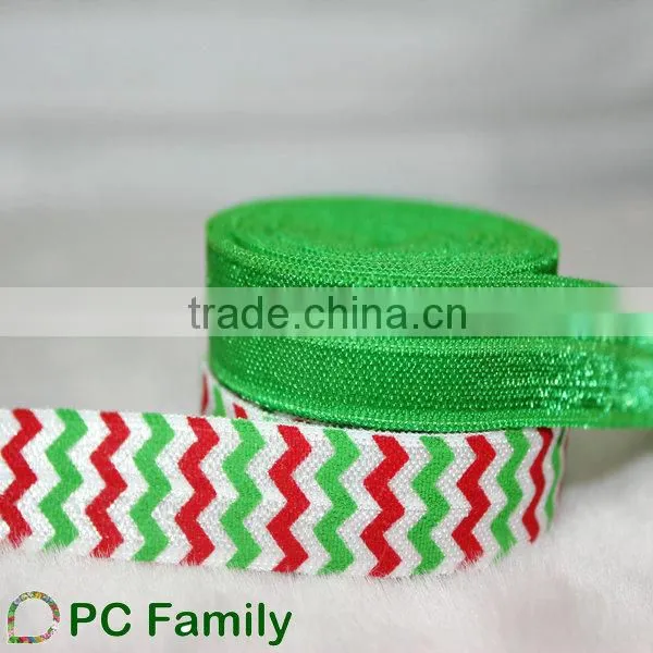 Wholesale 5/8" chevron printed fold over elastic FOE