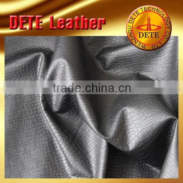 polish snake pu synthetic leather for clothes waterproof embossed leather knitted backing
