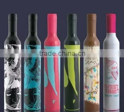 High Quality 21 inch Triple-Folding Promotion Wine Bottle Umbrella