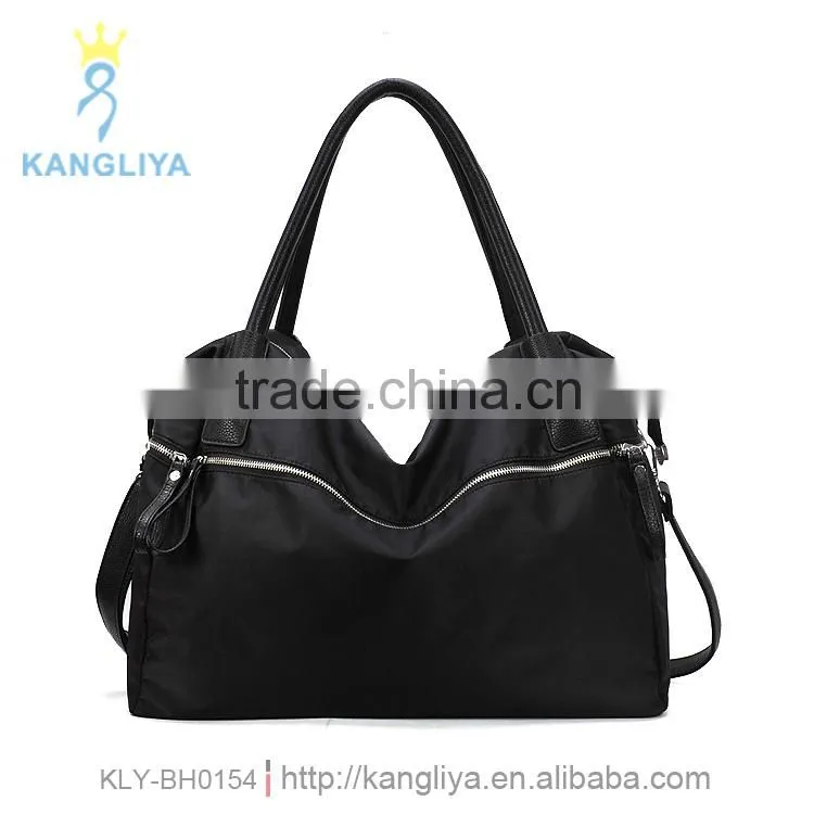 Faddish pu tote bag big hanging file handbag ladies zipper shoulder bags made in China
