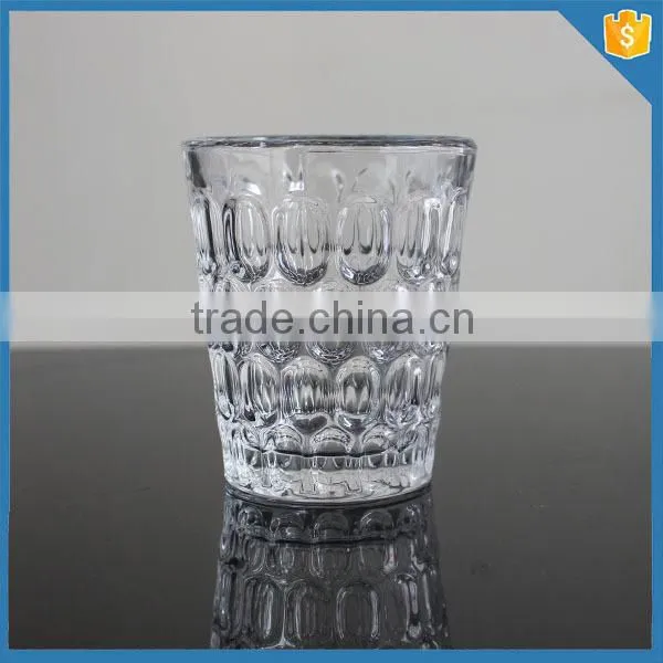 LXHY-T017 clear crystal thumb print pattern tumbler glass set