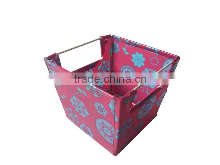 HOT foldable plastic and metal storage cube basket bin