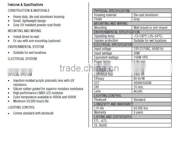 Dusk to Dawn 30w, 40w LED Street Light, High Power LED Lamp by Photocell Controller