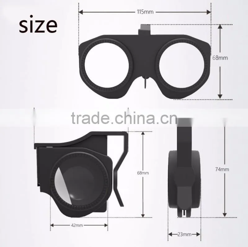 2016 New Mini Colorful Virtual Reality 3d Glasses VR Box For Adult and Kids Easy to Carry