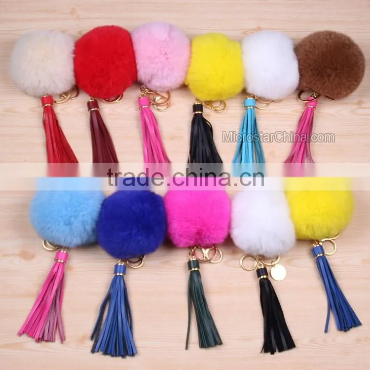 China Supplier Small Coin Wallet Decorative Zebra Fur Ball Keychain