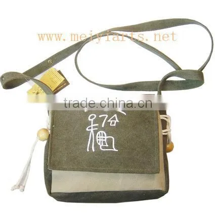 cheap handmade blank canvas messenger bag(B24)
