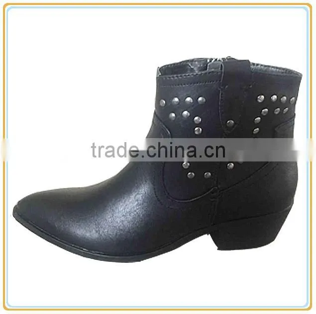 New ladies fashion pointed toe boots women new flat no heel ankle boots