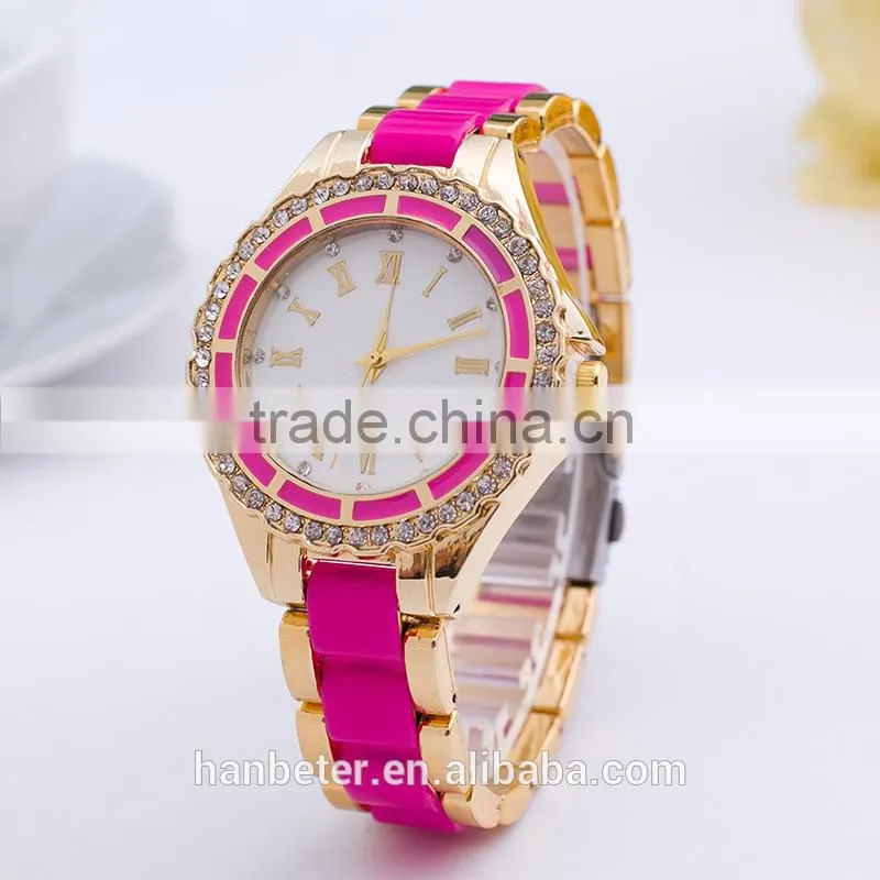 Golded man watches geneva limited edition quartz watch with water resistant