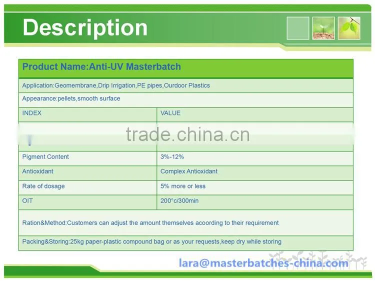 White Anti-UV Masterbatch factory/manufacturer/supplier