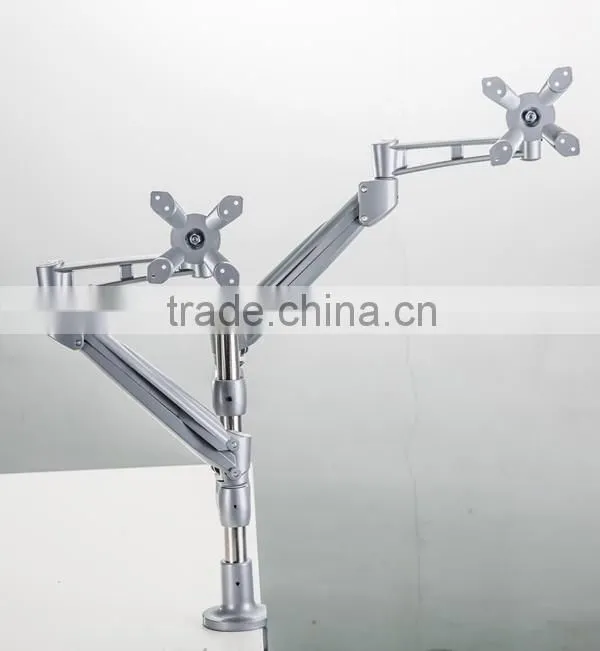 Modern Appearance lcd arm support clamp mount and grommet mount hanging dual monitors screens lcd arm