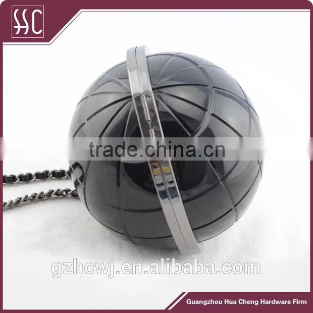 black ball shaped acrylic clutch handbag