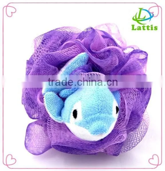 OEM Natural PE Mesh Shower Body Bath Sponge