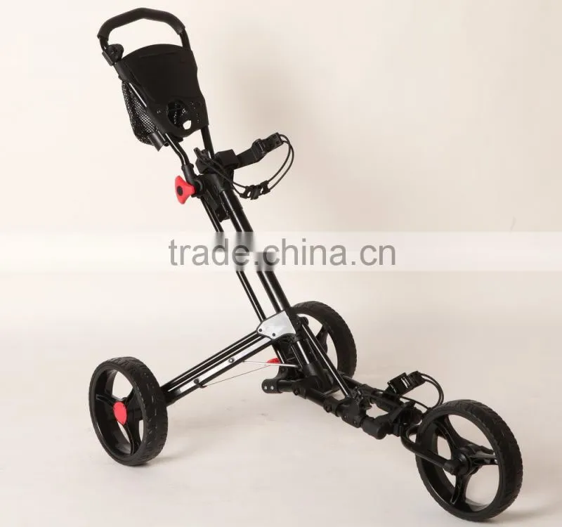 2016 Brand New Fold Light Weight 3 Wheels Push Pull Golf Trolley Manual Golf Cart