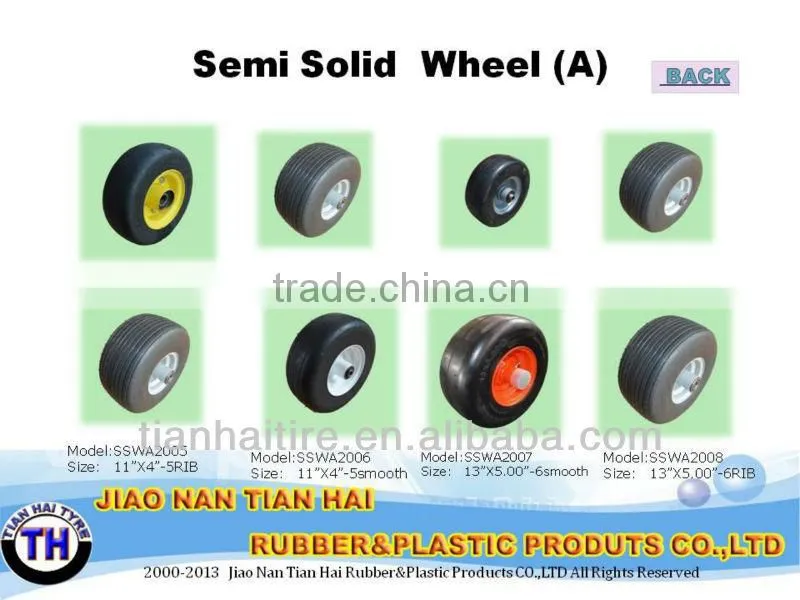 semi pneumatic rubber wheel 7.5x1.75 bar white plastic rim