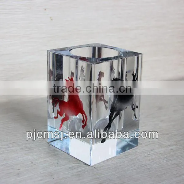 2014 newest crystal glass penholder for office decration or gifts pen holder