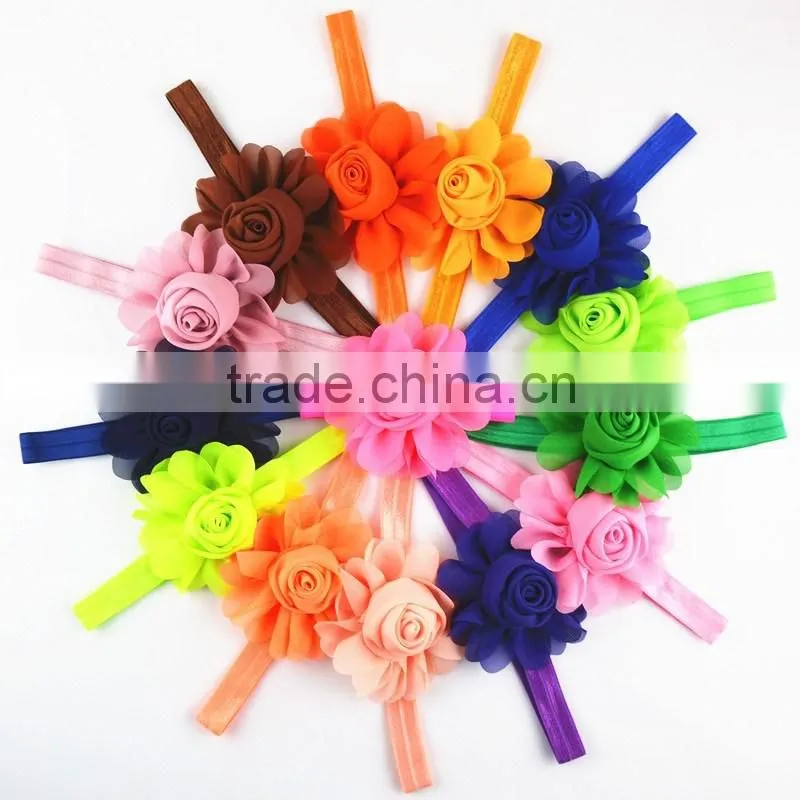 New Hot Sale delicate glitter bow hair band Baby elastic fine hair lead the act the role of 16 color in stock now