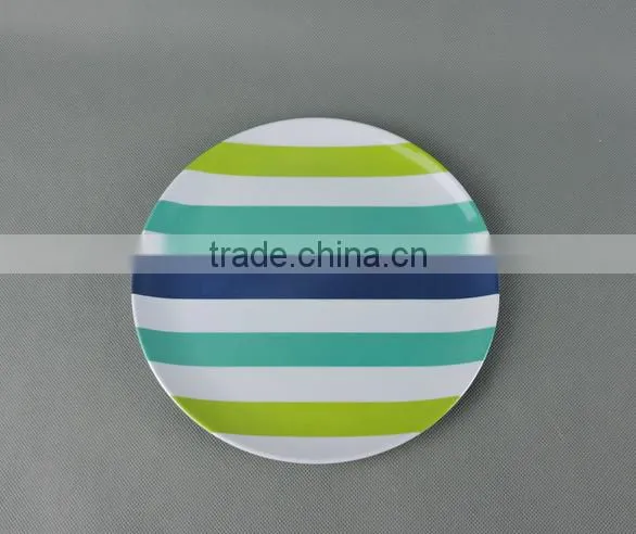 Rhombus black and white melamine plate