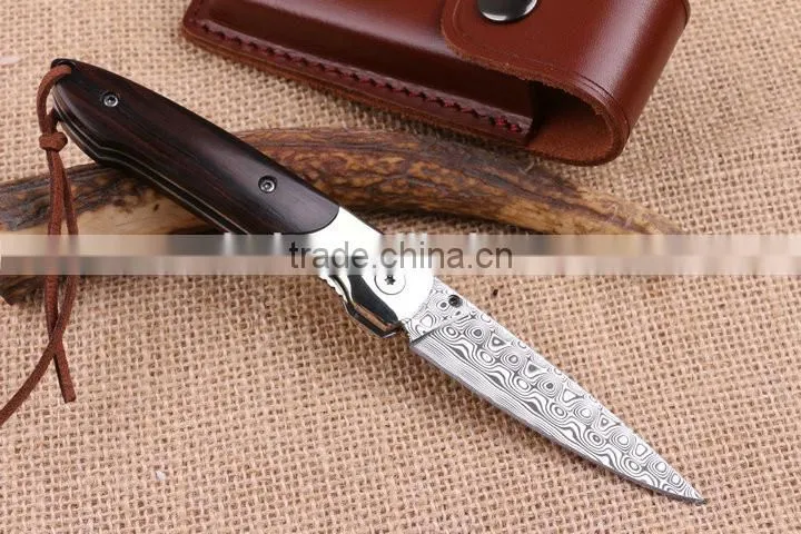 OEM Hunting Knife Application Custom made Damascus folding knife