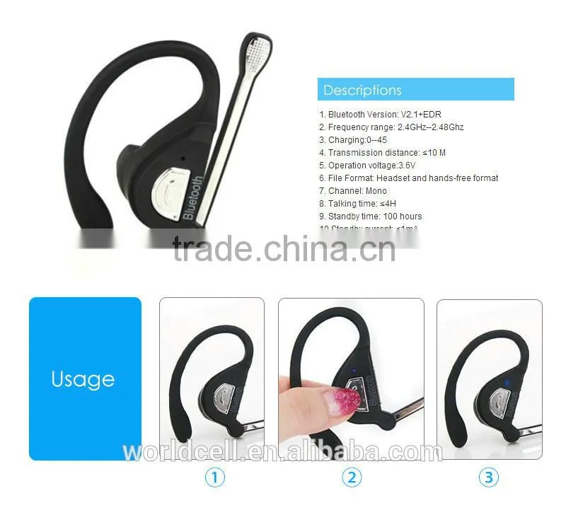 Business Handsfree Wireless Bluetooth Headset Earphone