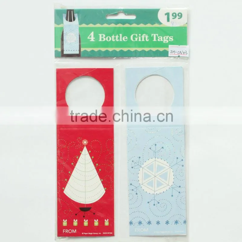christmas paper hang tag wine bottle hang tags