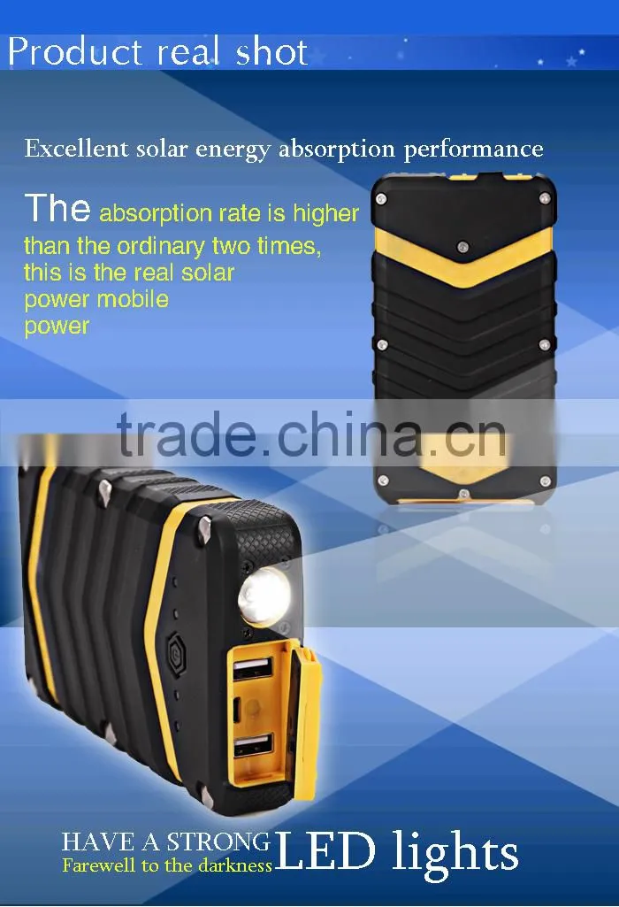 New 30000mah dual usb portable solar panel power bank