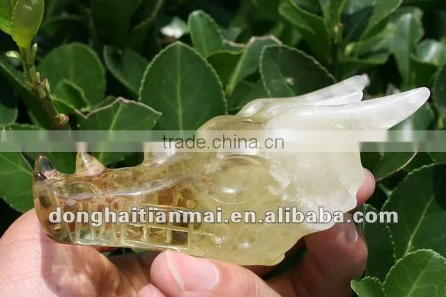 Wholesale Natural Citrine Quartz Crystal Dragon Skull , Crystal Collective
