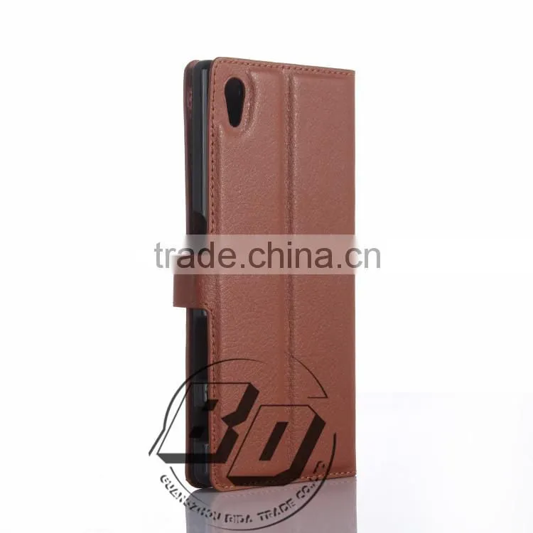 Wholesale Popular Flip wallet PU leather case with card slots For Sony Xperia Z5 Premium luxury Case mobile phone case cover