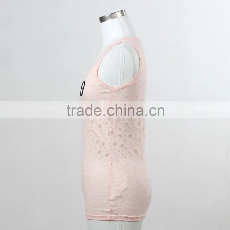 F5S15149 Fashion Plain Lace Dotted Tank Top for Women