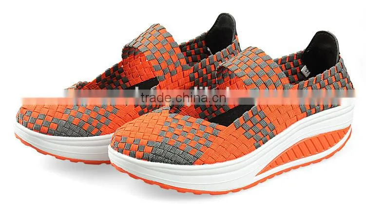Newest Design Braid Handmade Woven Casual Elastic Shoes
