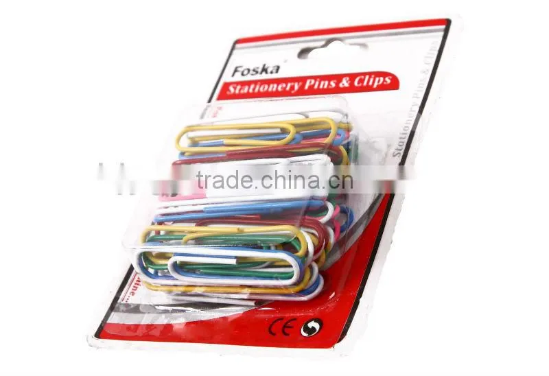 Blister Card Packing Colorful Paper Clips.