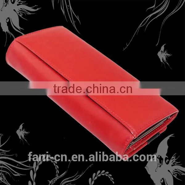 2015 hot selling PU leather wallet with fancy metal design for women or girls