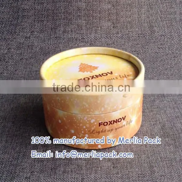 Crystal Christmas Ornament Round Cylinder Cardboard Box Xmas Tree Lights Collectibles Box
