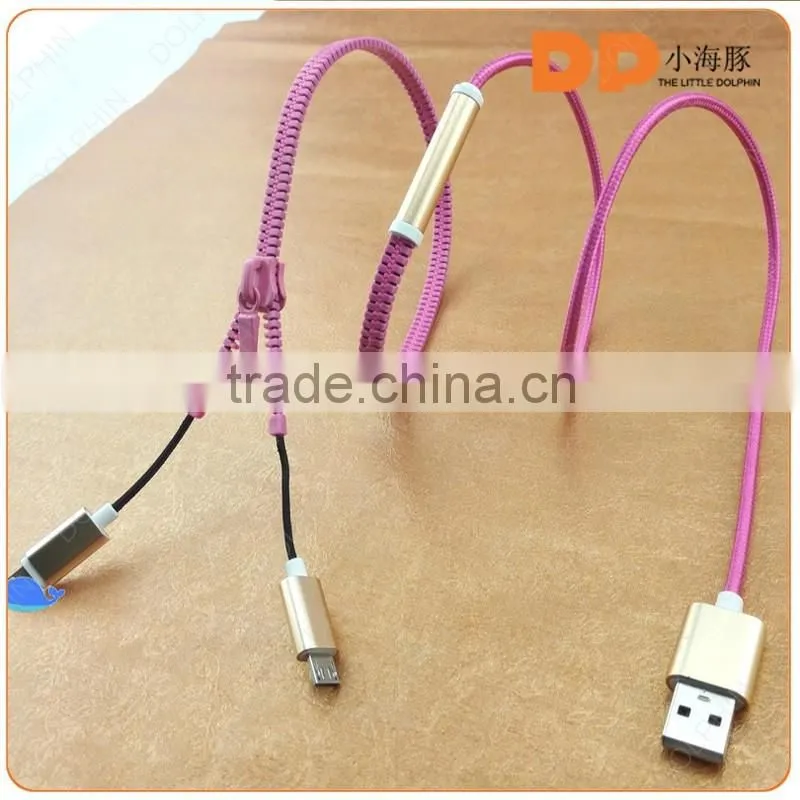 On Alibaba best quality USB cbale charging zipper date USB cable for phone