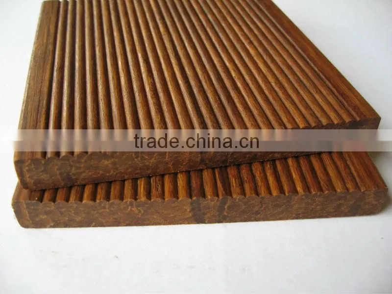 Grooved Strand Woven Carbonized Outdoor Bamboo Flooring!