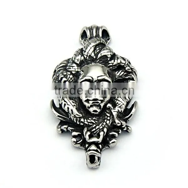 Mens stainless steel pendant Hot selling gothic head pendant fancy vintage pendant jewelry