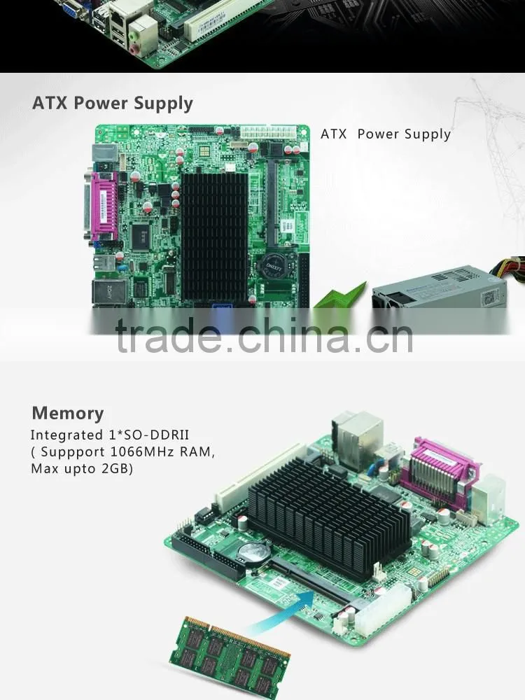 Fanless Intel Mini itx Motherboard atom thin client motherboard with 1* SIM card socket