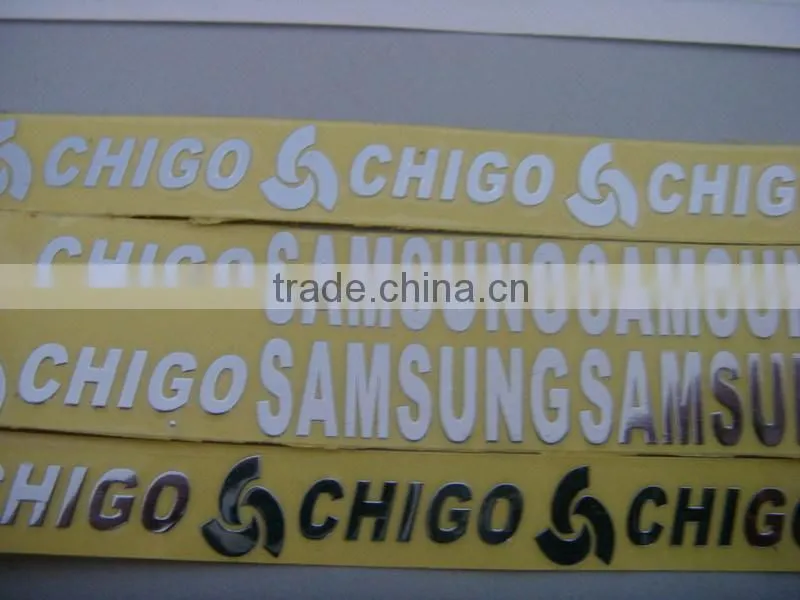 silver electroforming metal nickel foil sticker,thin metal logo sticker