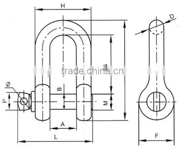 hot sale stainless steel straight shackle