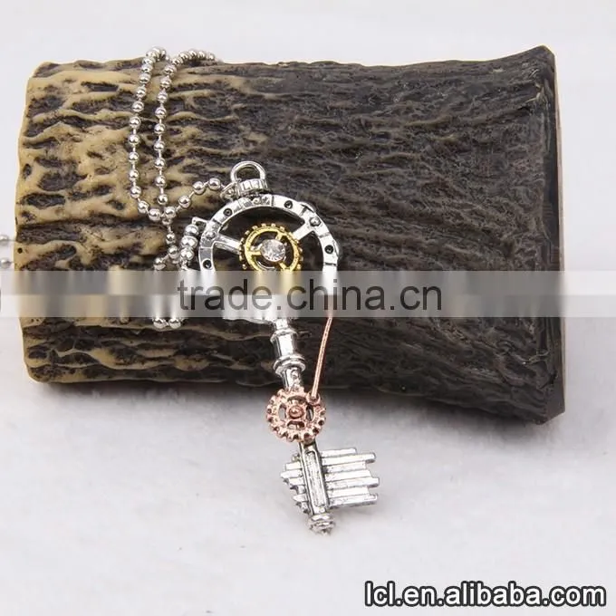 Key shaped designer necklace, wholesale steampunk vintage necklace
