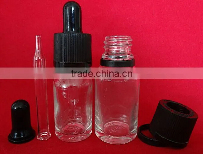 30ml Clear child proof&tamper proof glass dropper bottles for e juice