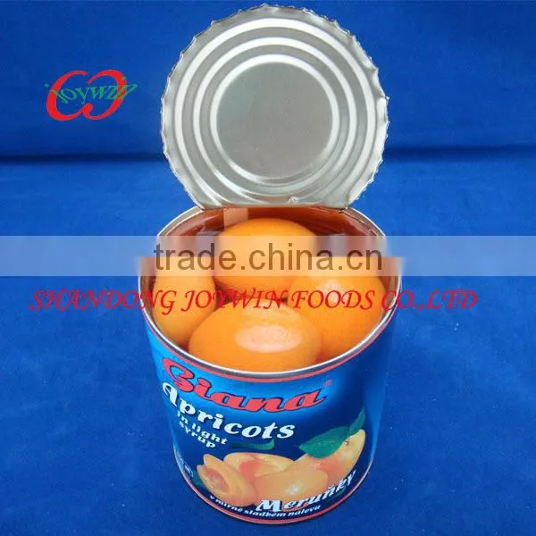 Canned apricots 850ml 2650ml FDA