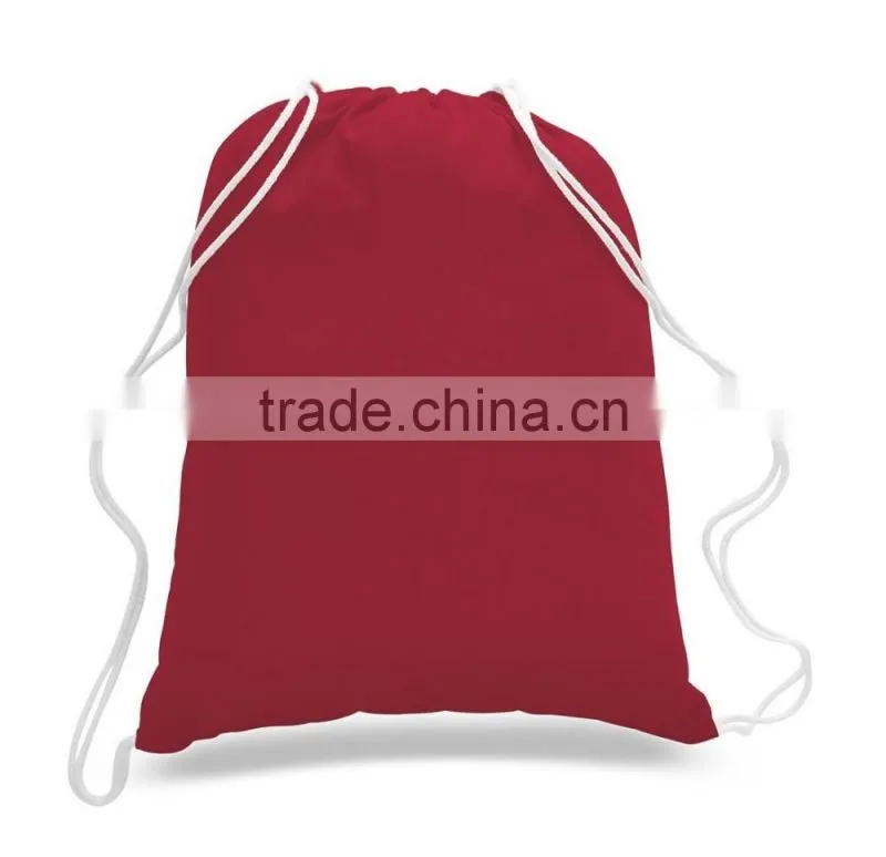 Promotion gift Blank Durable Canvas Cotton Drawstring Tote Bags