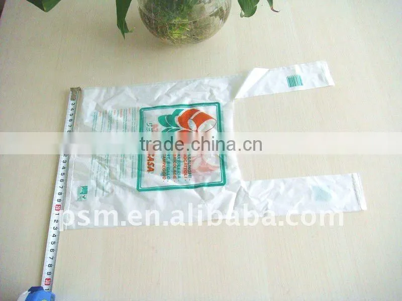 biodegradable plantstarch T shirt bag for shopping