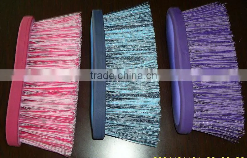 grooming tool plastic back horse dandy brush