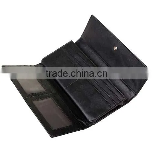 Lady Three Folded Genuine Leather Wallet, Europe and American Fashion Color Match Holder (BCN013)