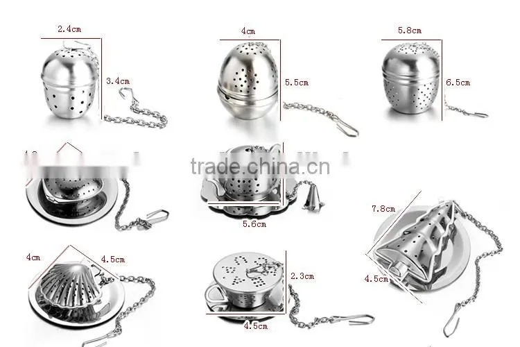 YS factory Loose Leaf Tea Stainless Steel Strainer (Set of 2) with Tea Scoop and Drip Trays, Medium