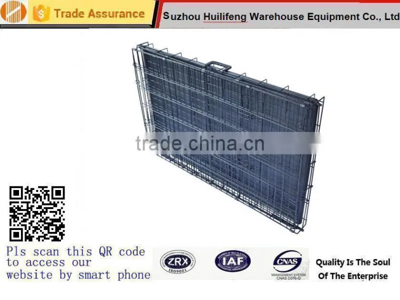 2 Door Pet Cage Folding Dog Cat Crate Cage Kennel w/ABS Tray