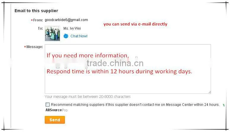 Chinese High Quality tungsten carbide teeth for tool parts