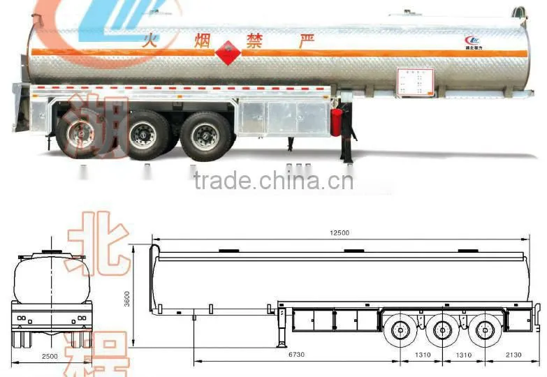 45 m3 Oil Tanker Semi Trailer 3 axles